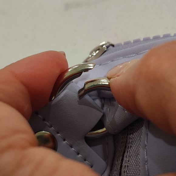 Purple Clutch wristlet with Detachable Canvas Strap Multiple Zip Pockets New - Picture 5 of 9